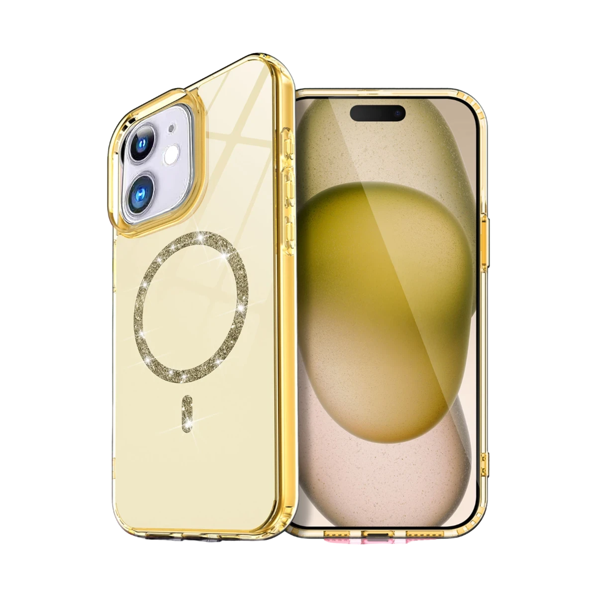Newface Apple iPhone 11 Live Diamond Magsafe Kapak - Sarı