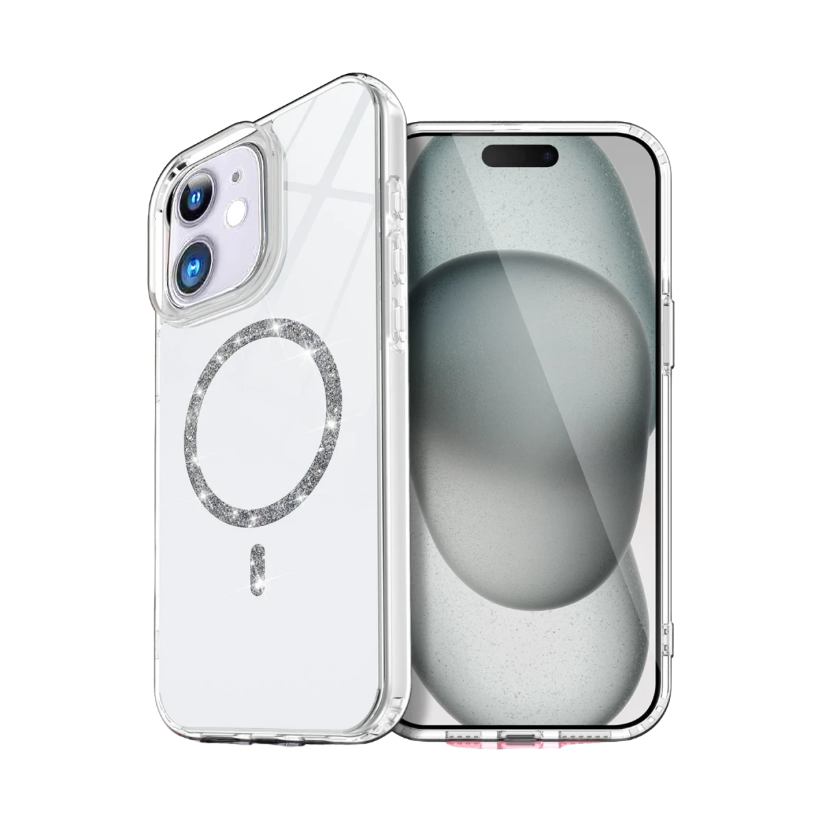 Newface Apple iPhone 12 Live Diamond Magsafe Kapak - Şeffaf