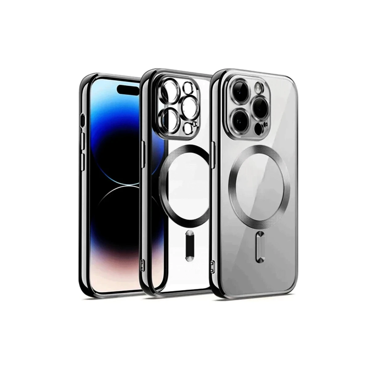 Newface Apple iPhone 13 Pro Max Kılıf Kross Magneticsafe Kapak - Gümüş