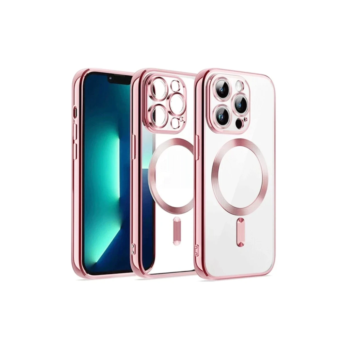 Newface Apple iPhone 13 Pro Max Kılıf Kross Magneticsafe Kapak - Rose