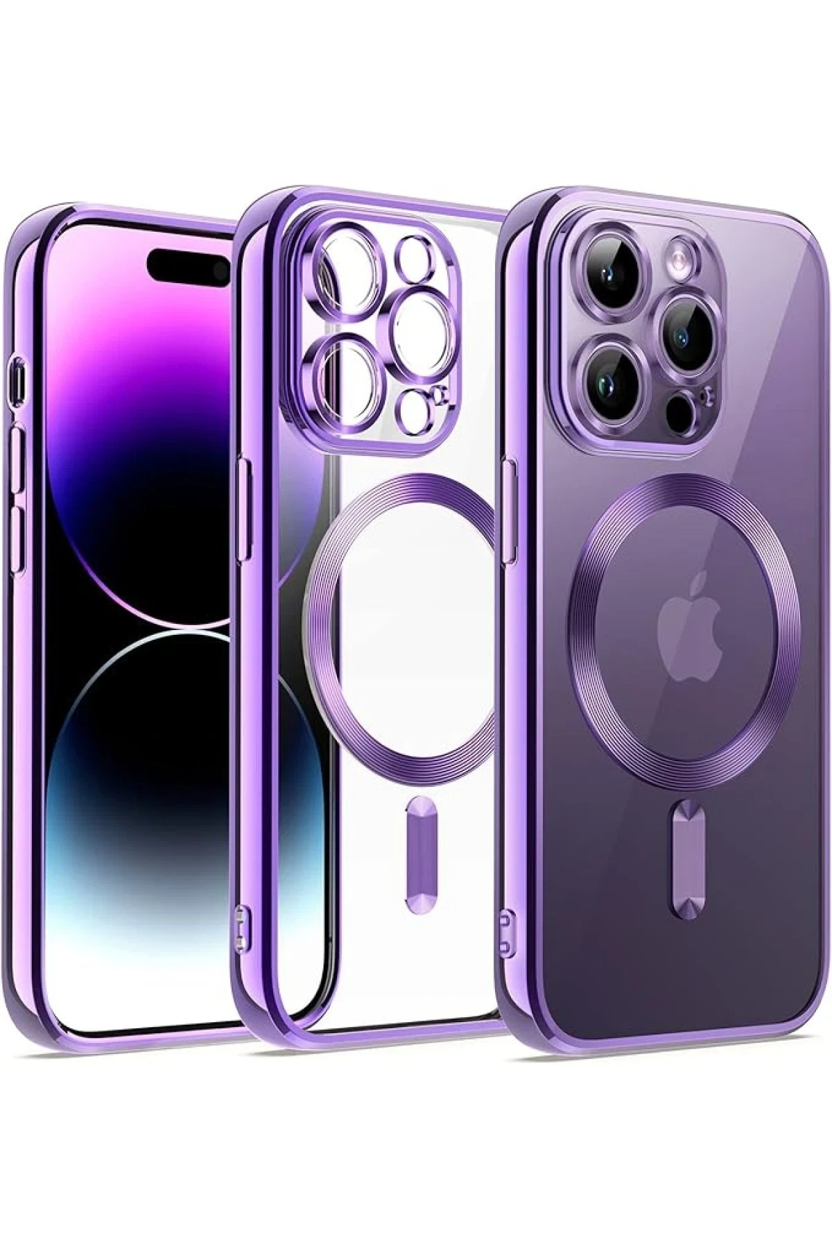 Newface iPhone 14 Pro Kılıf Kross Magneticsafe Kapak - Mor