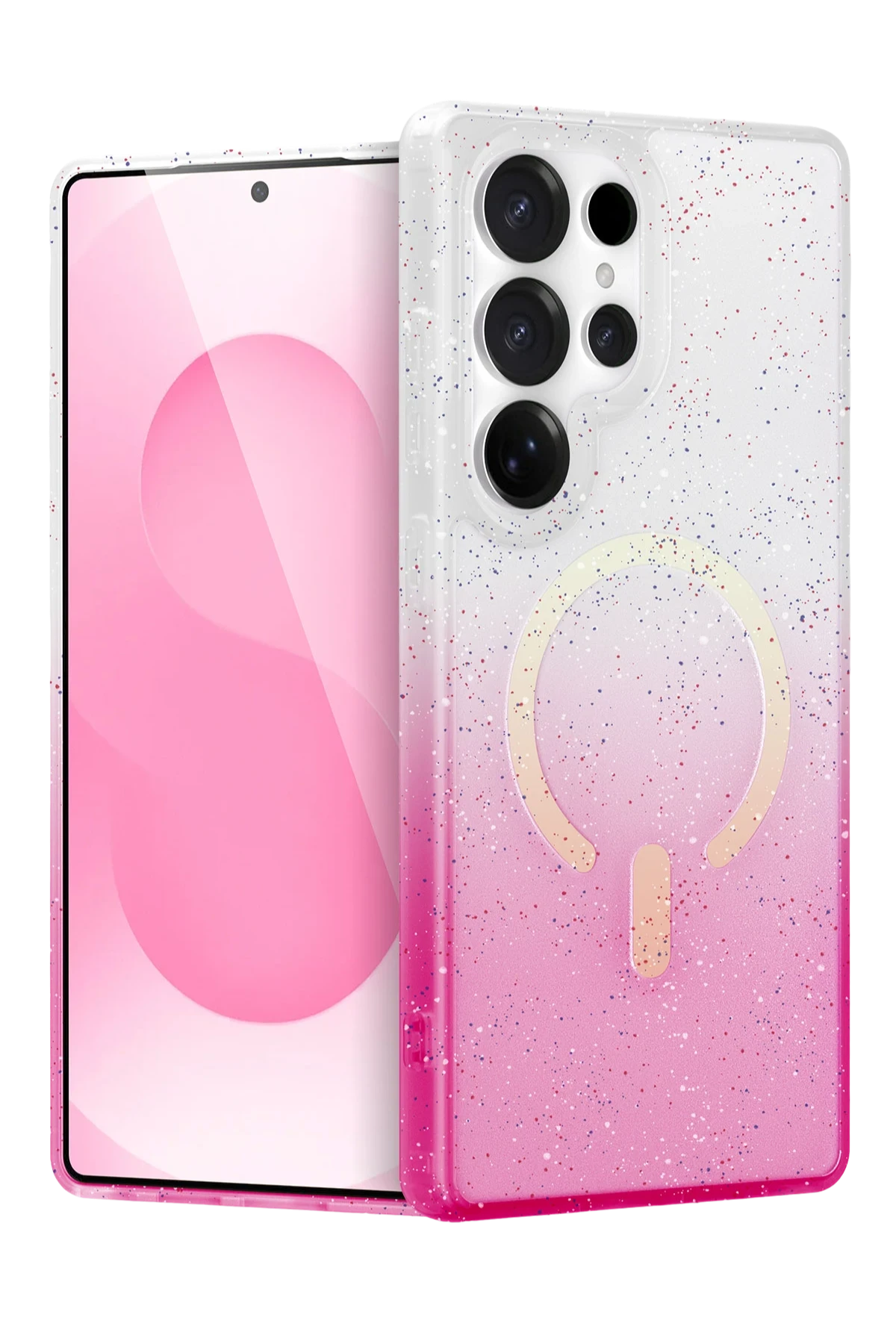 Newface Samsung Galaxy S24 Ultra Pummel Shiny Magsafe Kapak - Pembe
