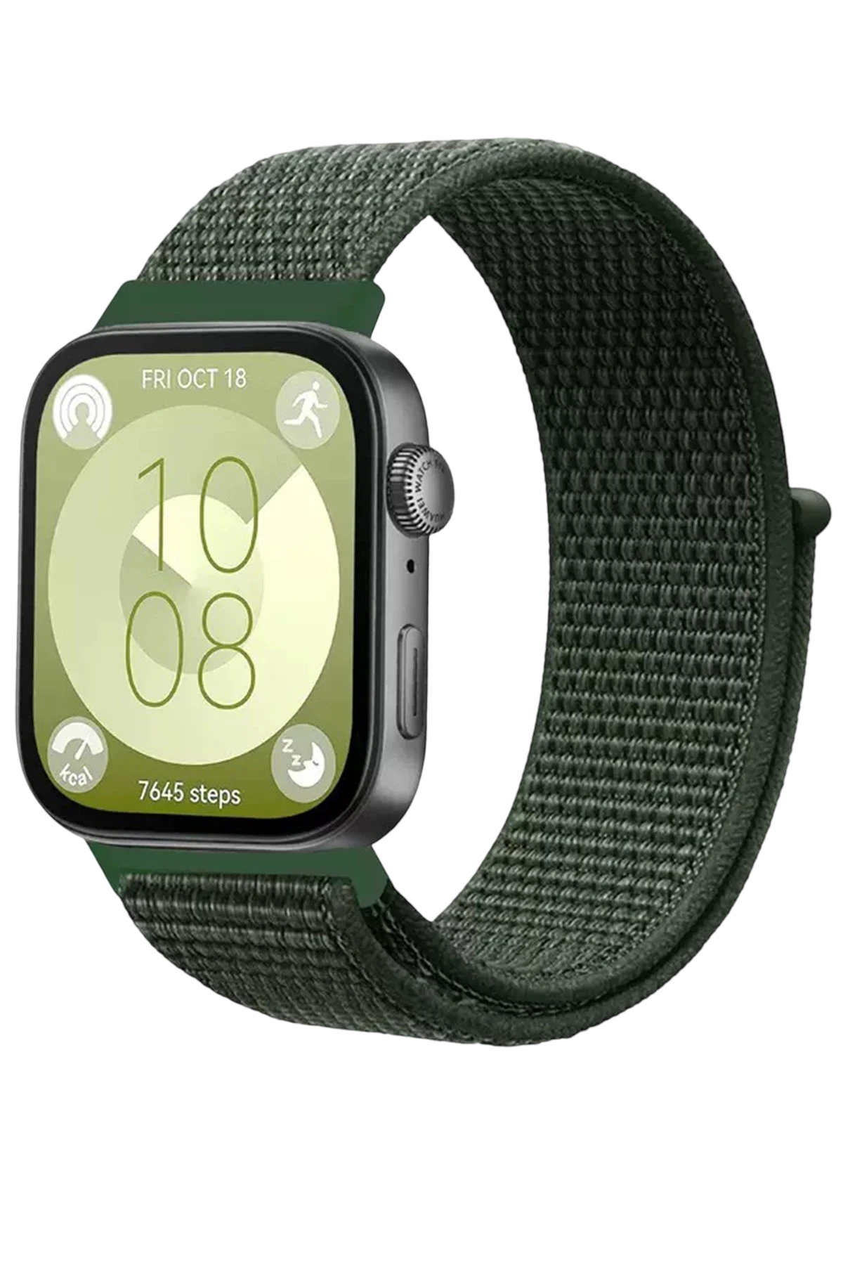 Newface Huawei Fit 4 Hasırlı Cırtcırtlı Kordon - Koyu Yeşil