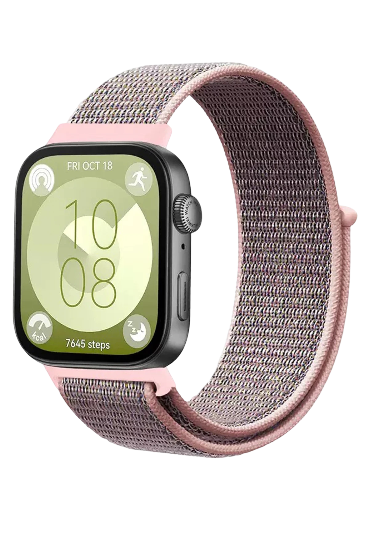 Newface Huawei Fit 4 Hasırlı Cırtcırtlı Kordon - Pembe