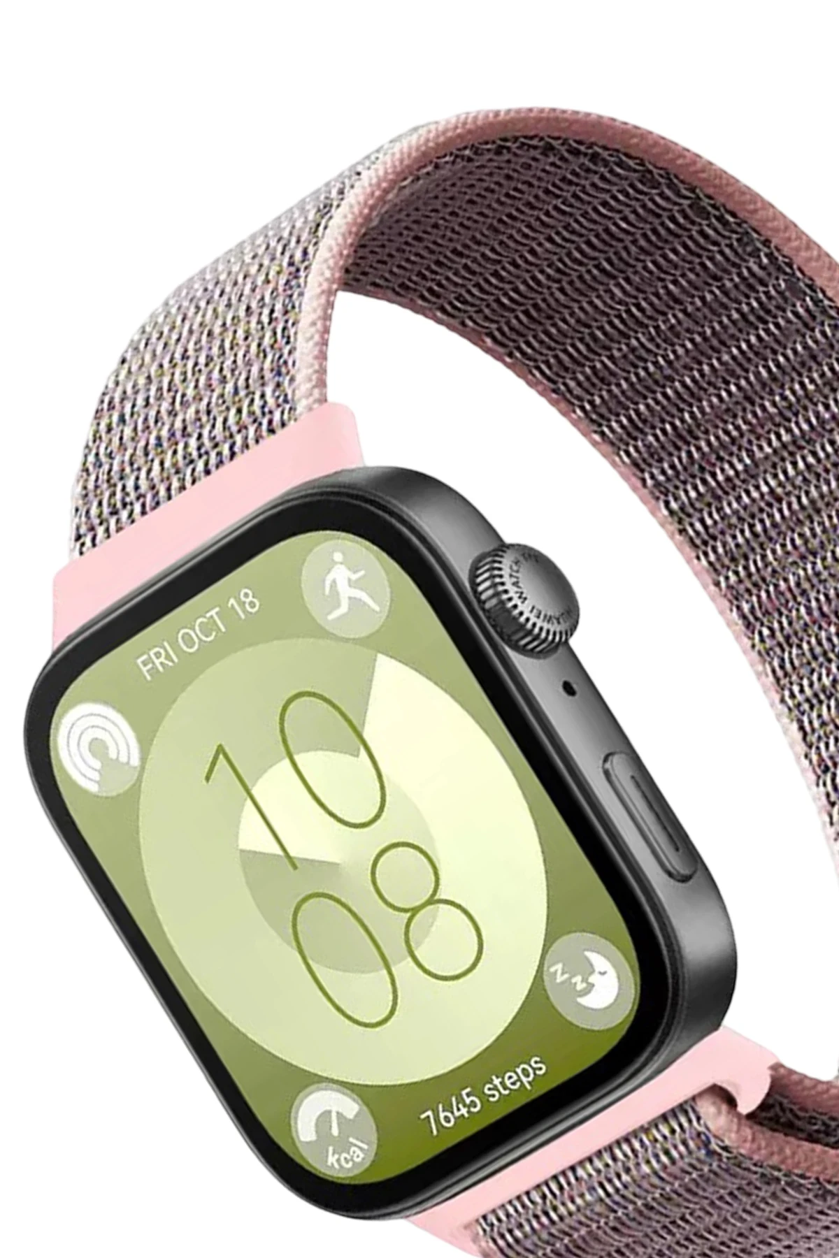 Newface Huawei Fit 4 Hasırlı Cırtcırtlı Kordon - Pembe