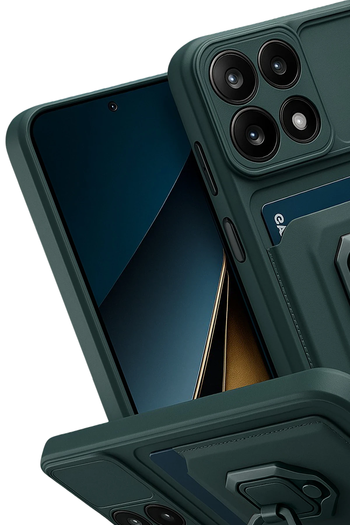 Newface Xiaomi Mi 14T Pro Kılıf Zuma Kartvizitli Yüzüklü Silikon - Yeşil — görsel 5