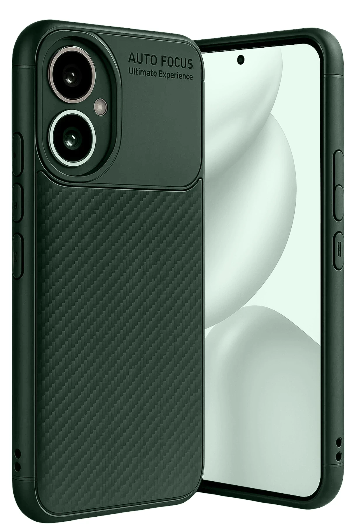 Newface Honor 400 Kılıf Auto Focus Karbon Kapak - Koyu Yeşil