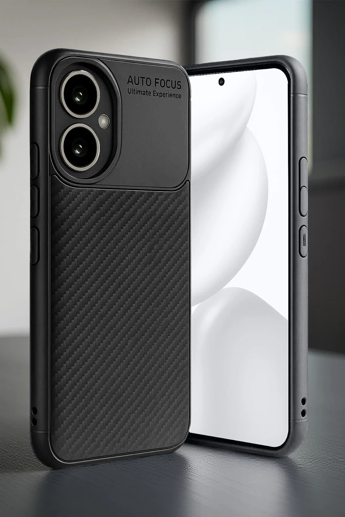 Newface Honor 400 Kılıf Auto Focus Karbon Kapak - Siyah — görsel 5