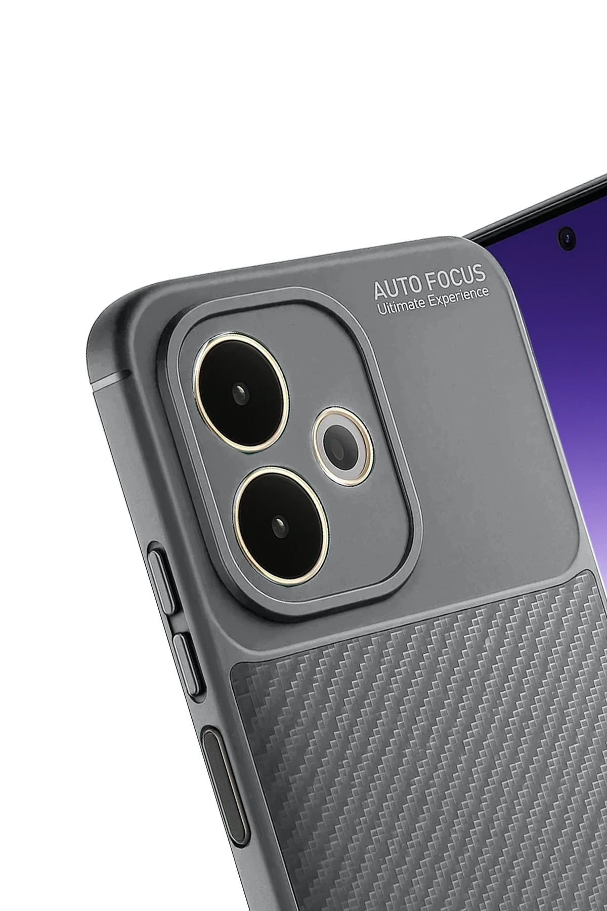 Newface Oppo A5 Pro 4G Kılıf Auto Focus Karbon Kapak - Gri