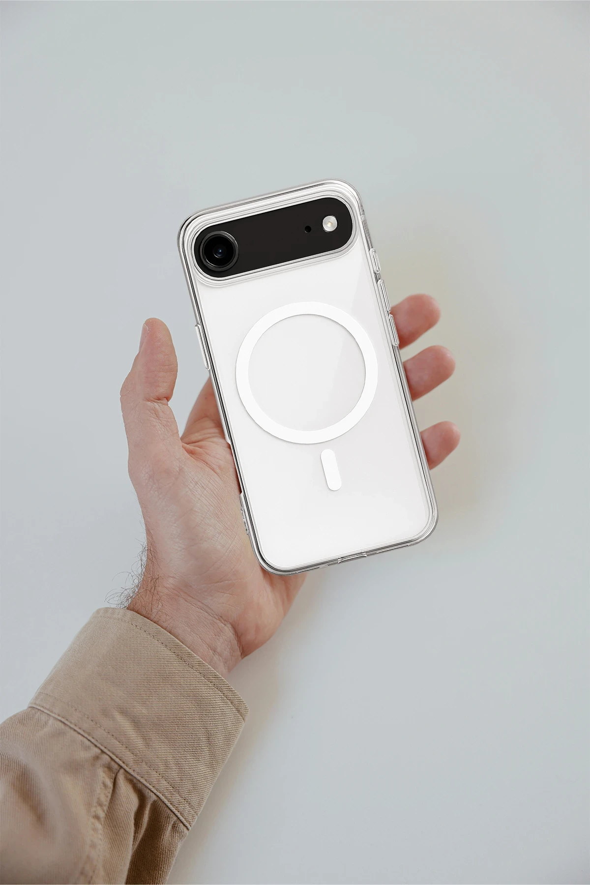 Newface iPhone 17 Air Kılıf Magneticsafe Şeffaf Silikon - Şeffaf