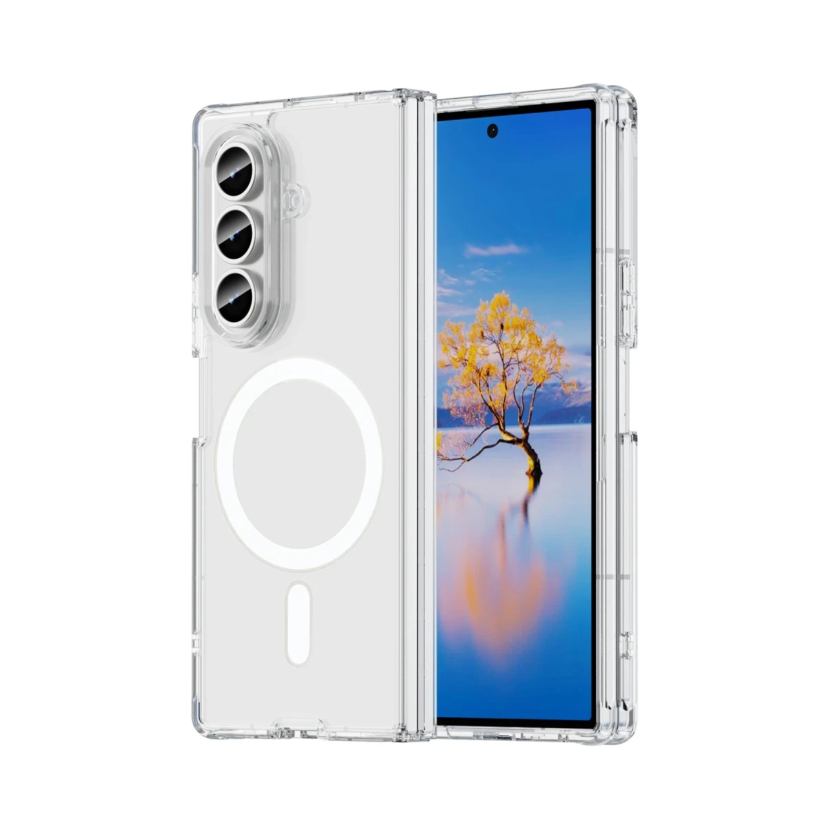 Newface Samsung Galaxy Z Fold 7 Kılıf Magneticsafe Şeffaf Silikon - Şeffaf — görsel 6