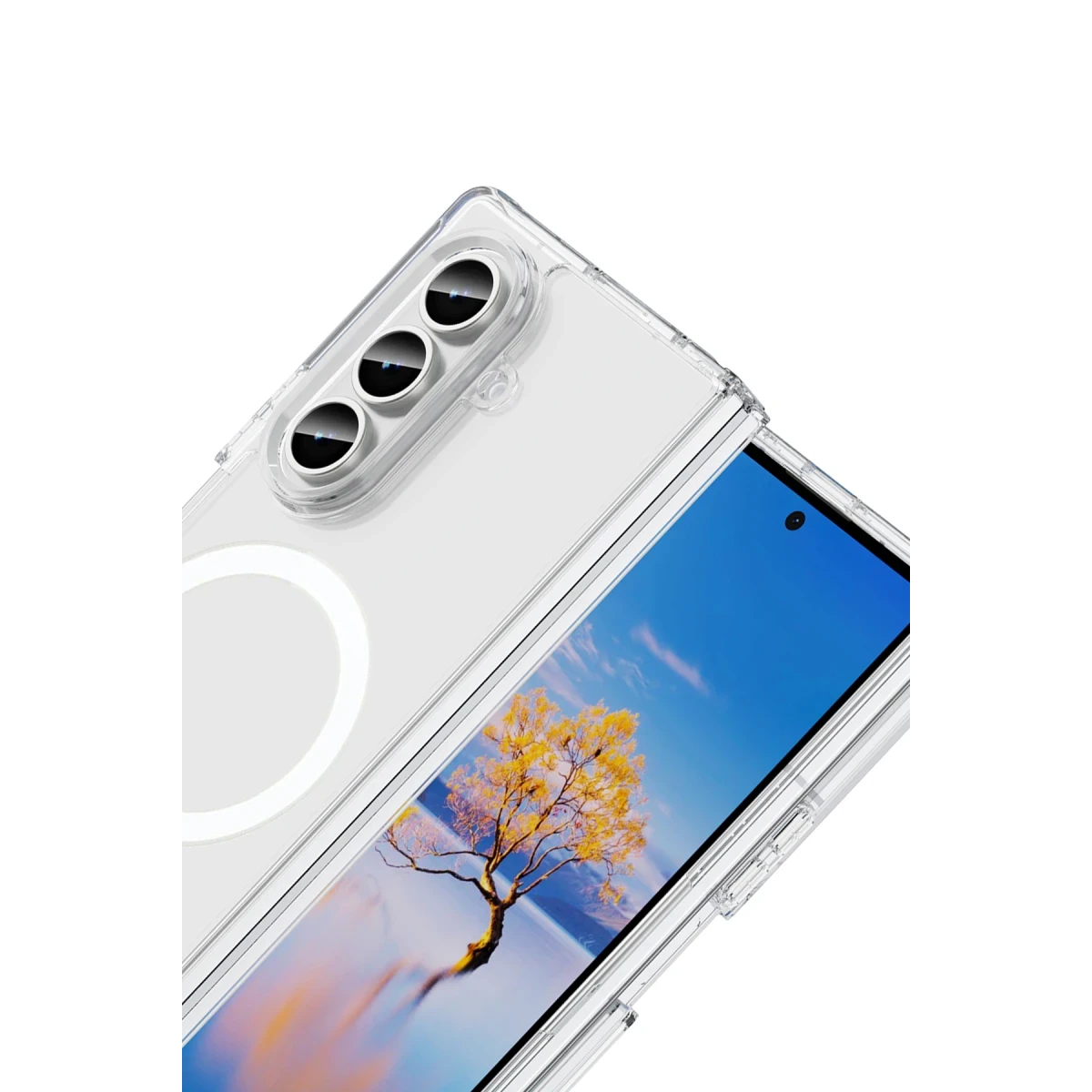 Newface Samsung Galaxy Z Fold 7 Kılıf Magneticsafe Şeffaf Silikon - Şeffaf — görsel 7