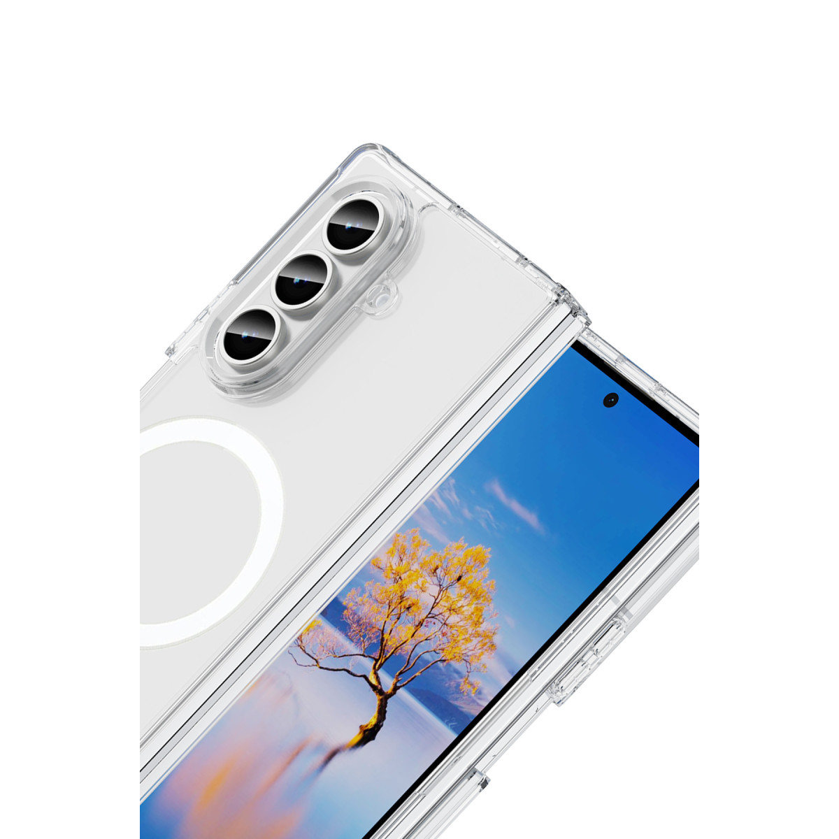 Newface Samsung Galaxy Z Fold 7 Kılıf Magneticsafe Şeffaf Silikon - Şeffaf — görsel 12
