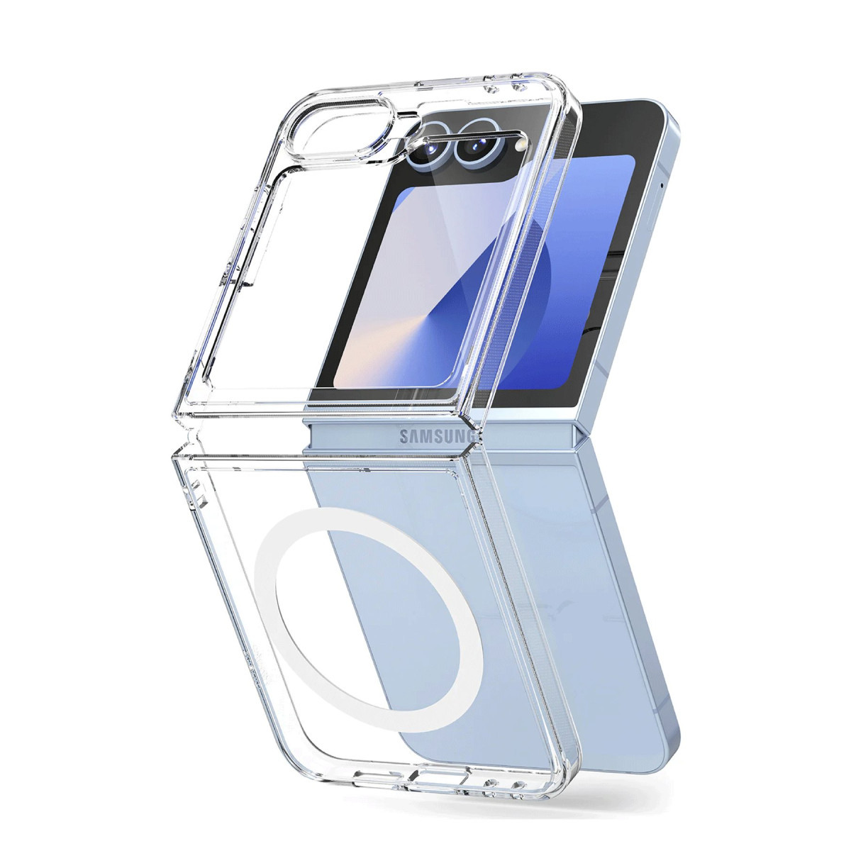 Newface Samsung Galaxy Z Flip 7 Kılıf Magneticsafe Şeffaf Silikon - Şeffaf — görsel 7