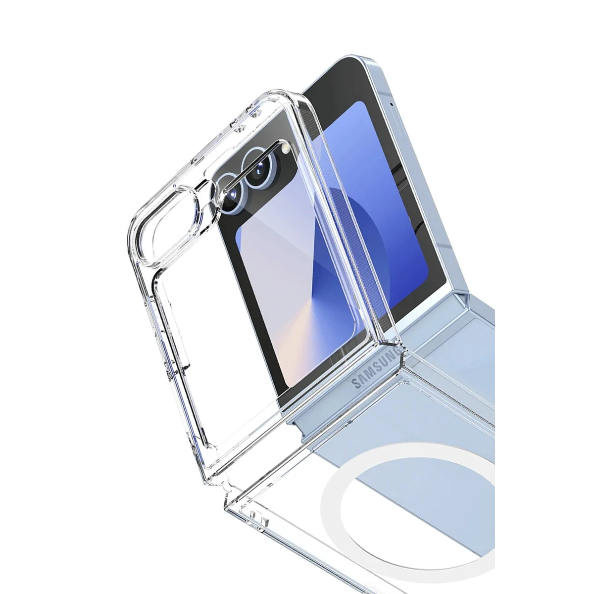 Newface Samsung Galaxy Z Flip 7 Kılıf Magneticsafe Şeffaf Silikon - Şeffaf — görsel 5