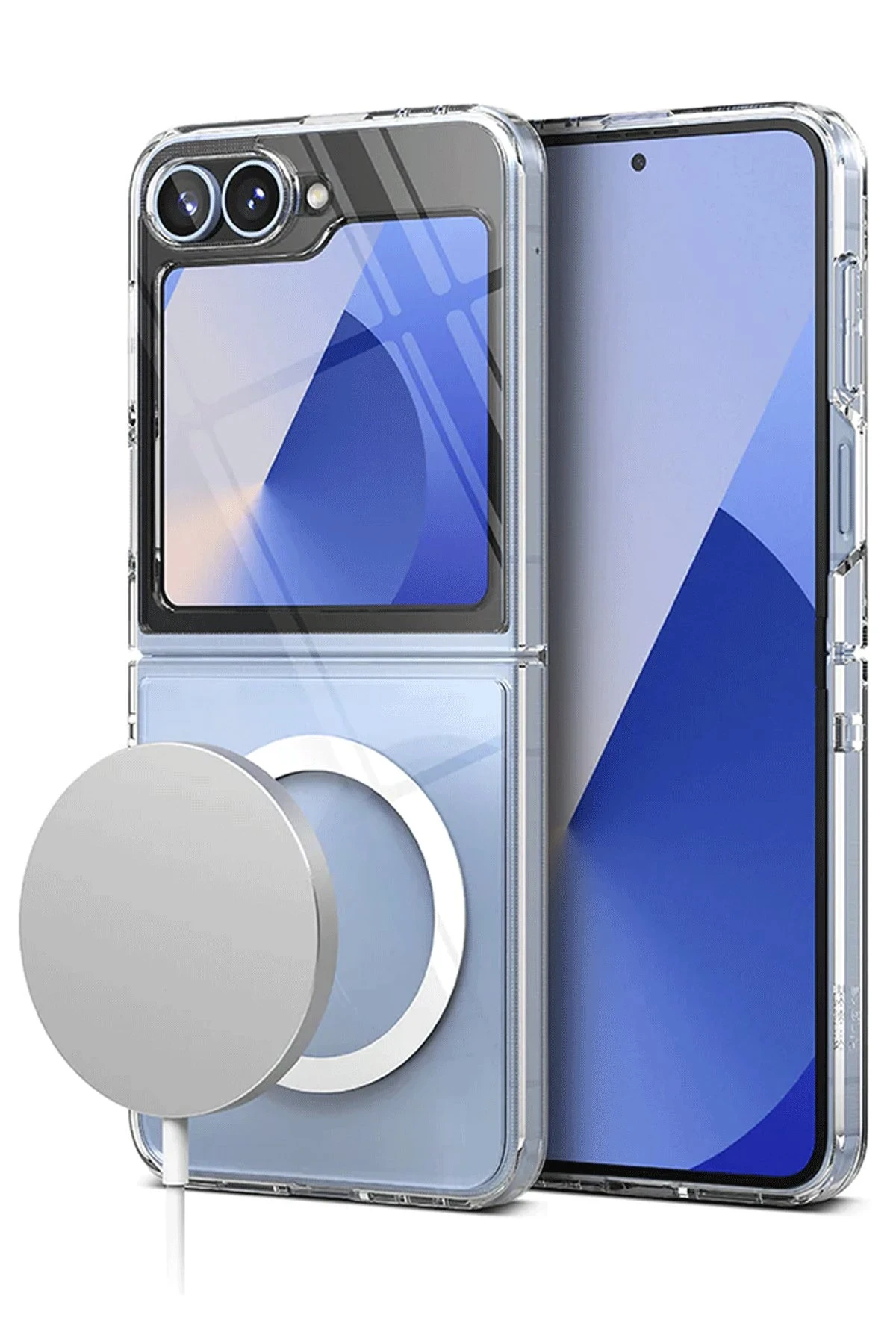 Newface Samsung Galaxy Z Flip 7 Kılıf Magneticsafe Şeffaf Silikon - Şeffaf — görsel 3
