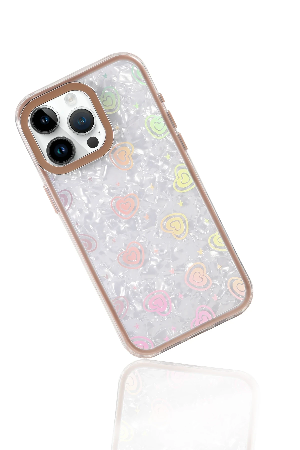 Newface Apple iPhone 15 Pro Lumi Desenli Kapak - Çöl Titanyum