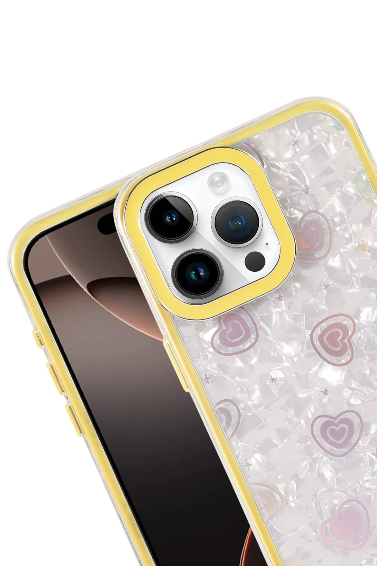 Newface Apple iPhone 16 Pro Lumi Desenli Kapak - Sarı