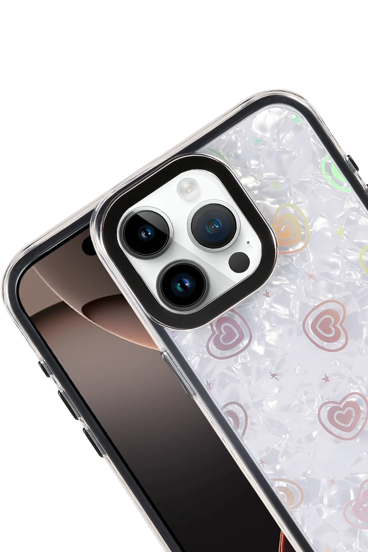 Newface Apple iPhone 15 Pro Max Lumi Desenli Kapak - Siyah