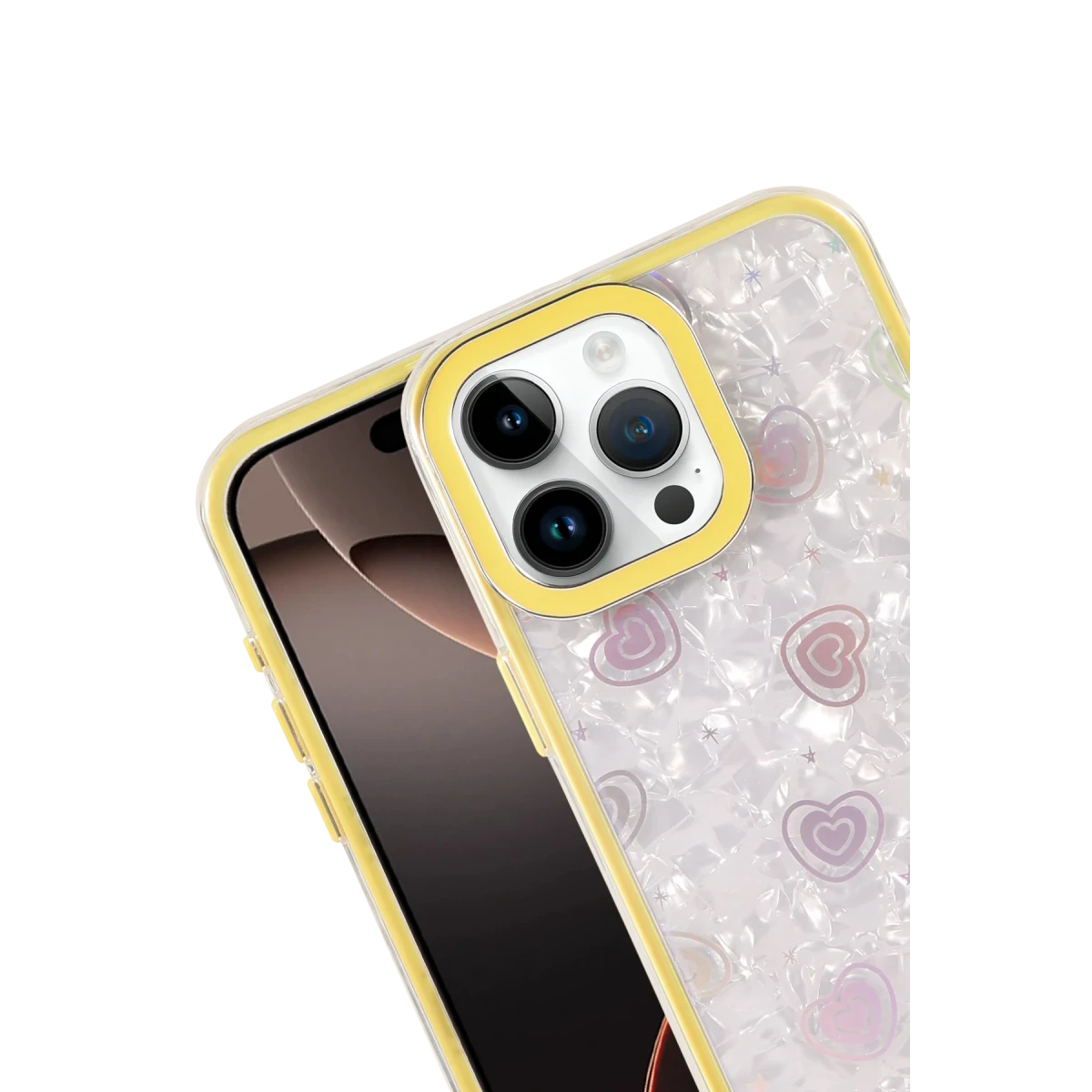Newface Apple iPhone 15 Lumi Desenli Kapak - Sarı