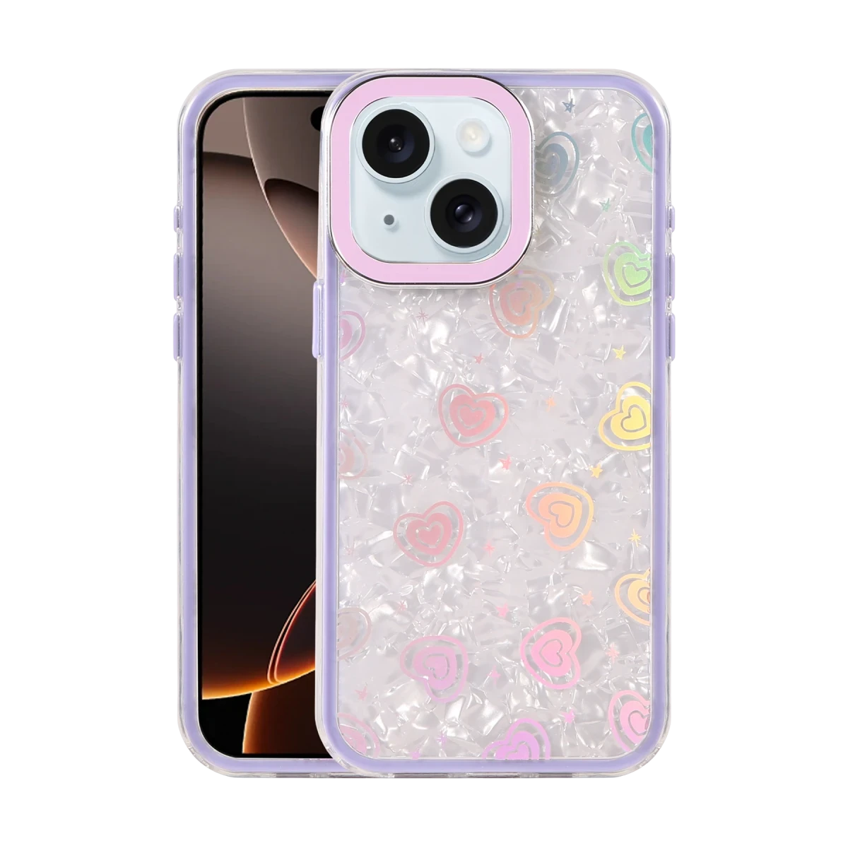 Newface Apple iPhone 14 Lumi Desenli Kapak - Mor