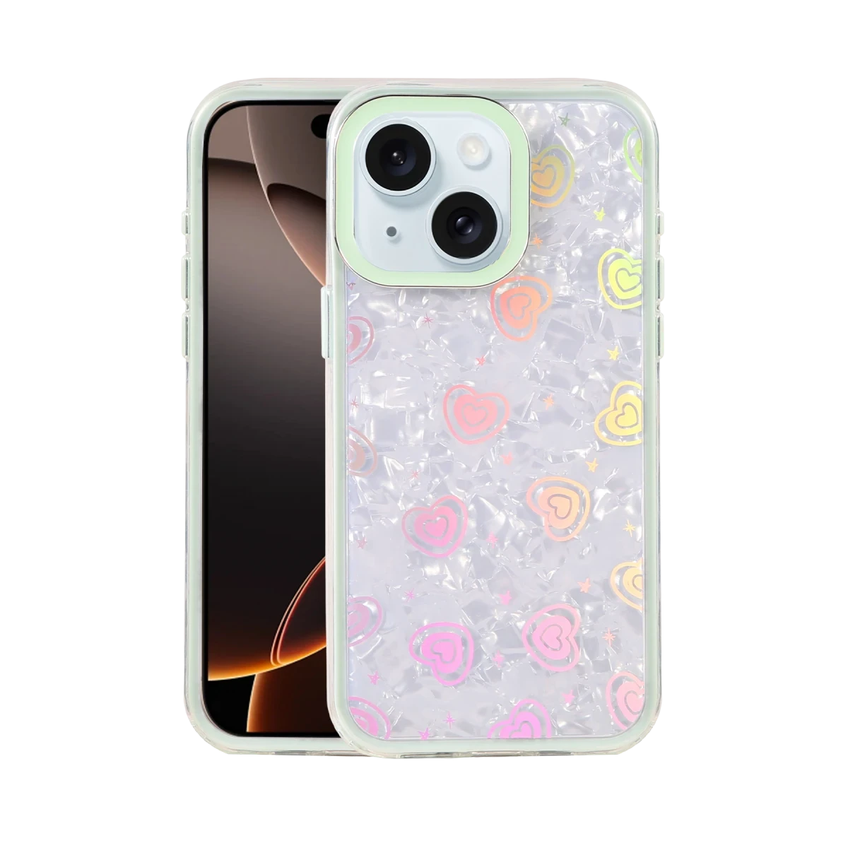 Newface Apple iPhone 14 Lumi Desenli Kapak - Yeşil — görsel 5
