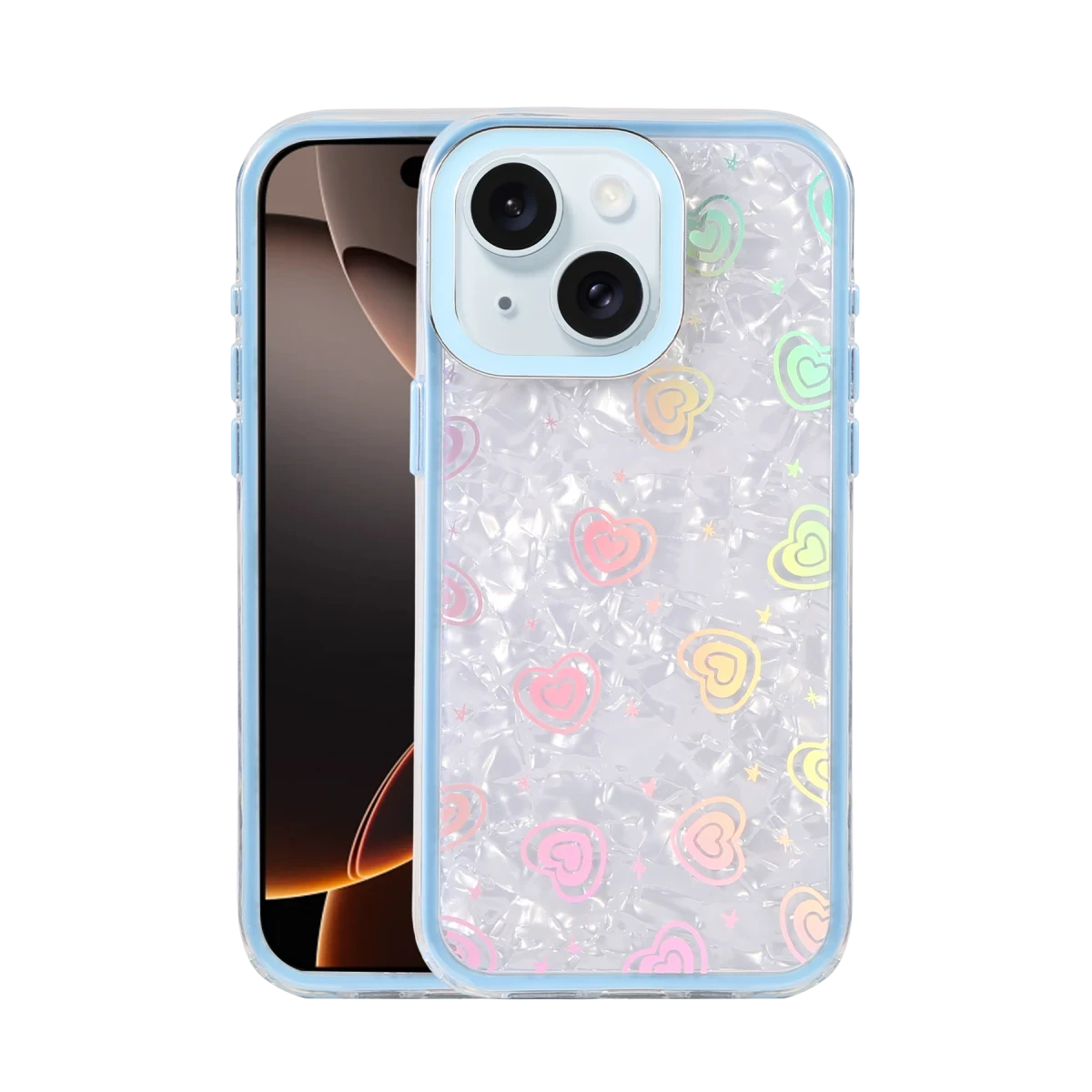 Newface Apple iPhone 14 Lumi Desenli Kapak - Mavi