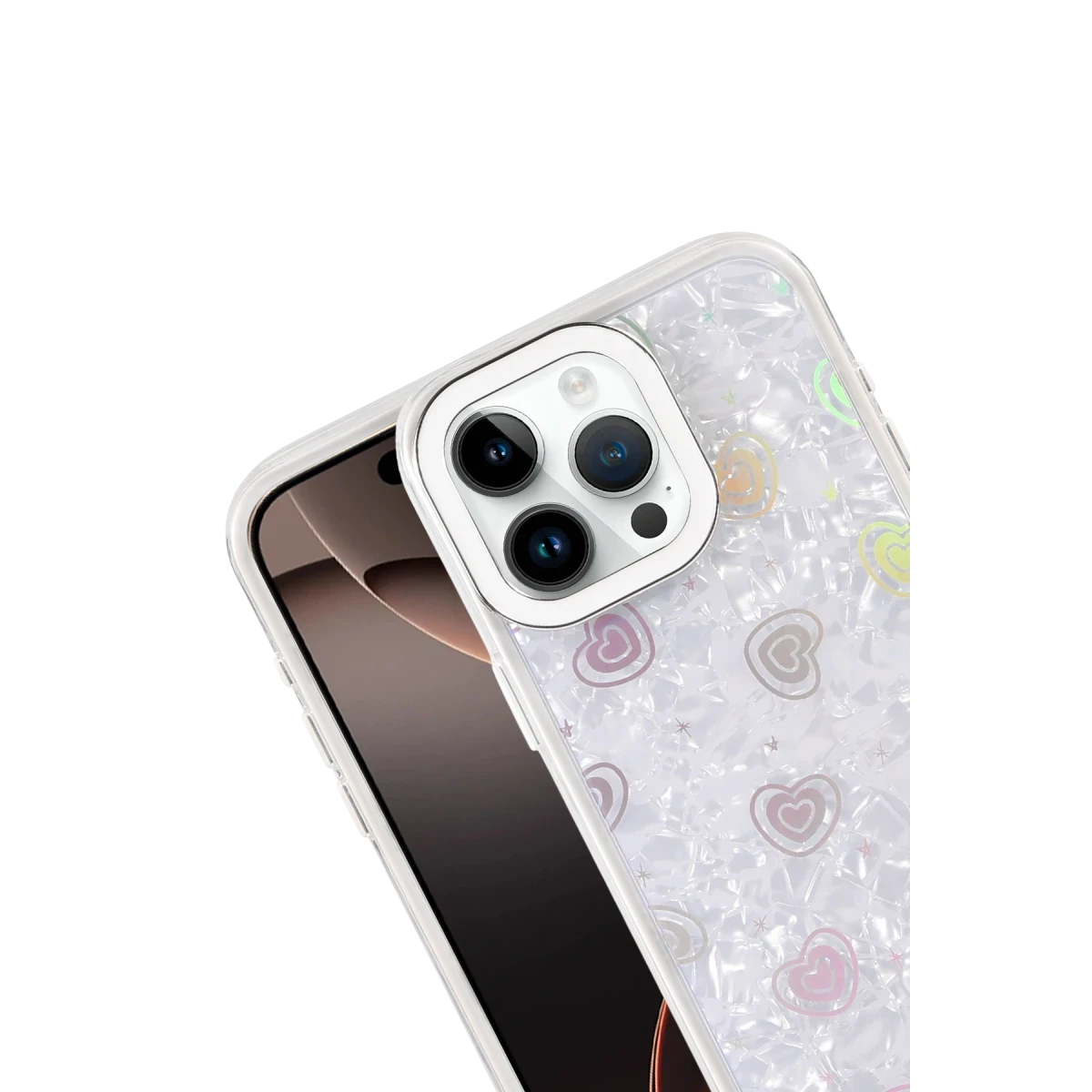Newface Apple iPhone 14 Lumi Desenli Kapak - Beyaz