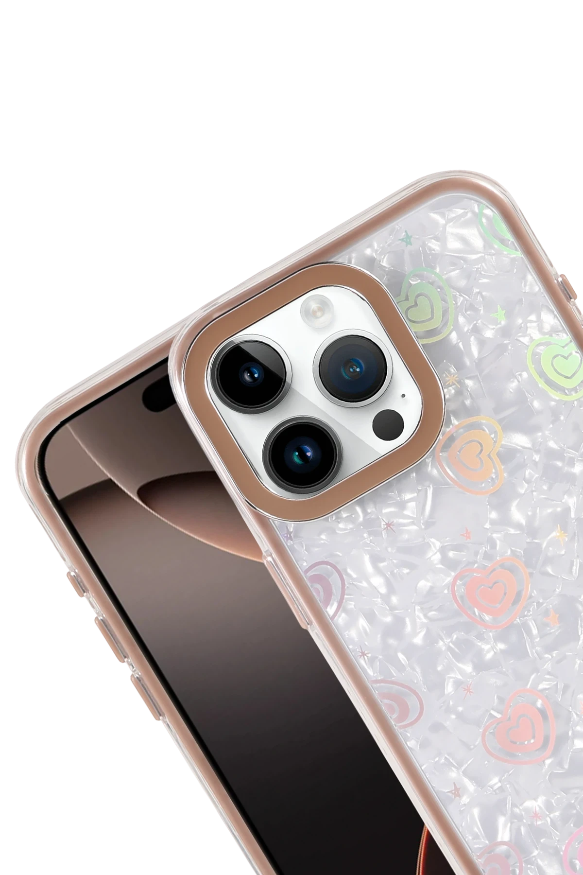 Newface Apple iPhone 14 Lumi Desenli Kapak - Çöl Titanyum