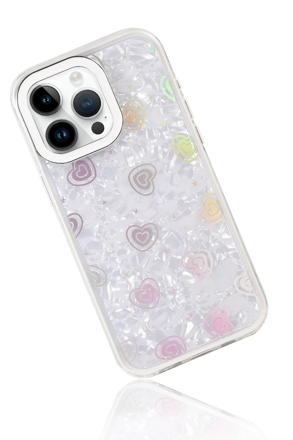 Newface Apple iPhone 14 Pro Max Lumi Desenli Kapak - Beyaz