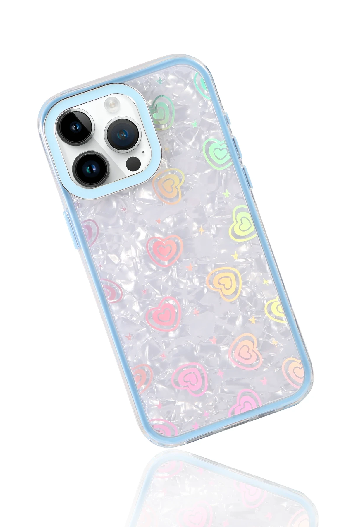 Newface Apple iPhone 14 Pro Max Lumi Desenli Kapak - Mavi