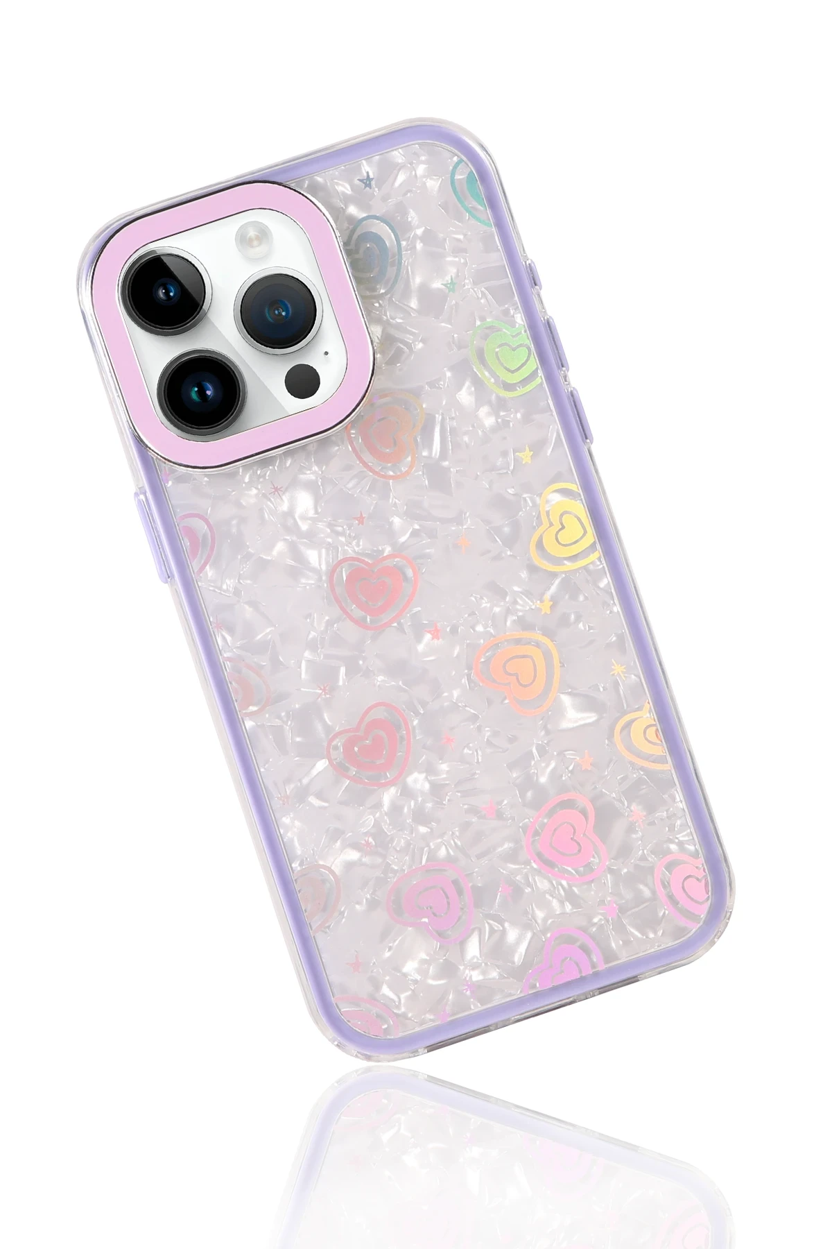 Newface Apple iPhone 14 Pro Max Lumi Desenli Kapak - Mor