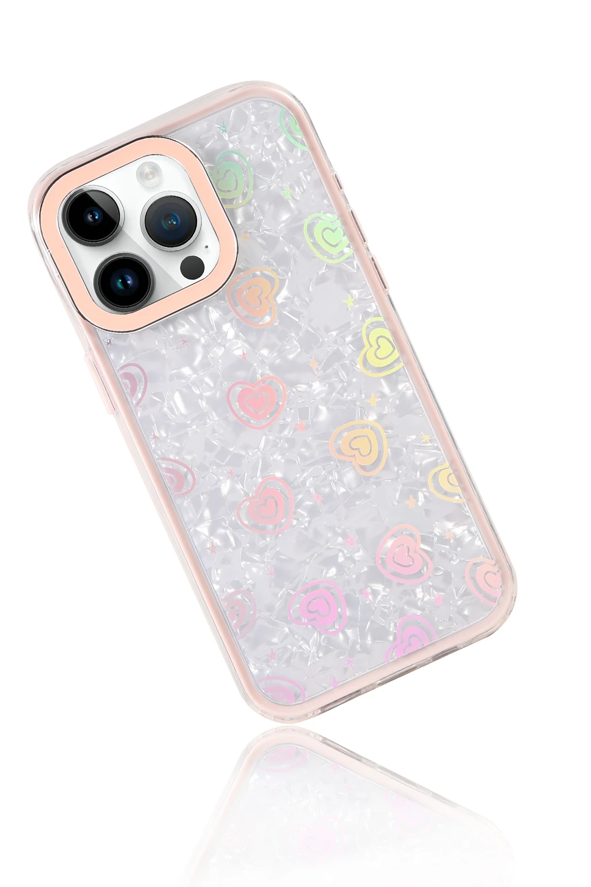 Newface Apple iPhone 14 Pro Max Lumi Desenli Kapak - Pembe