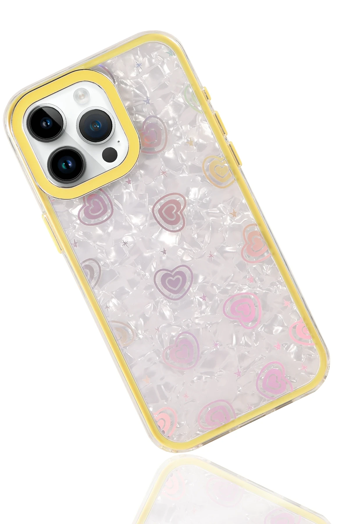 Newface Apple iPhone 14 Pro Max Lumi Desenli Kapak - Sarı