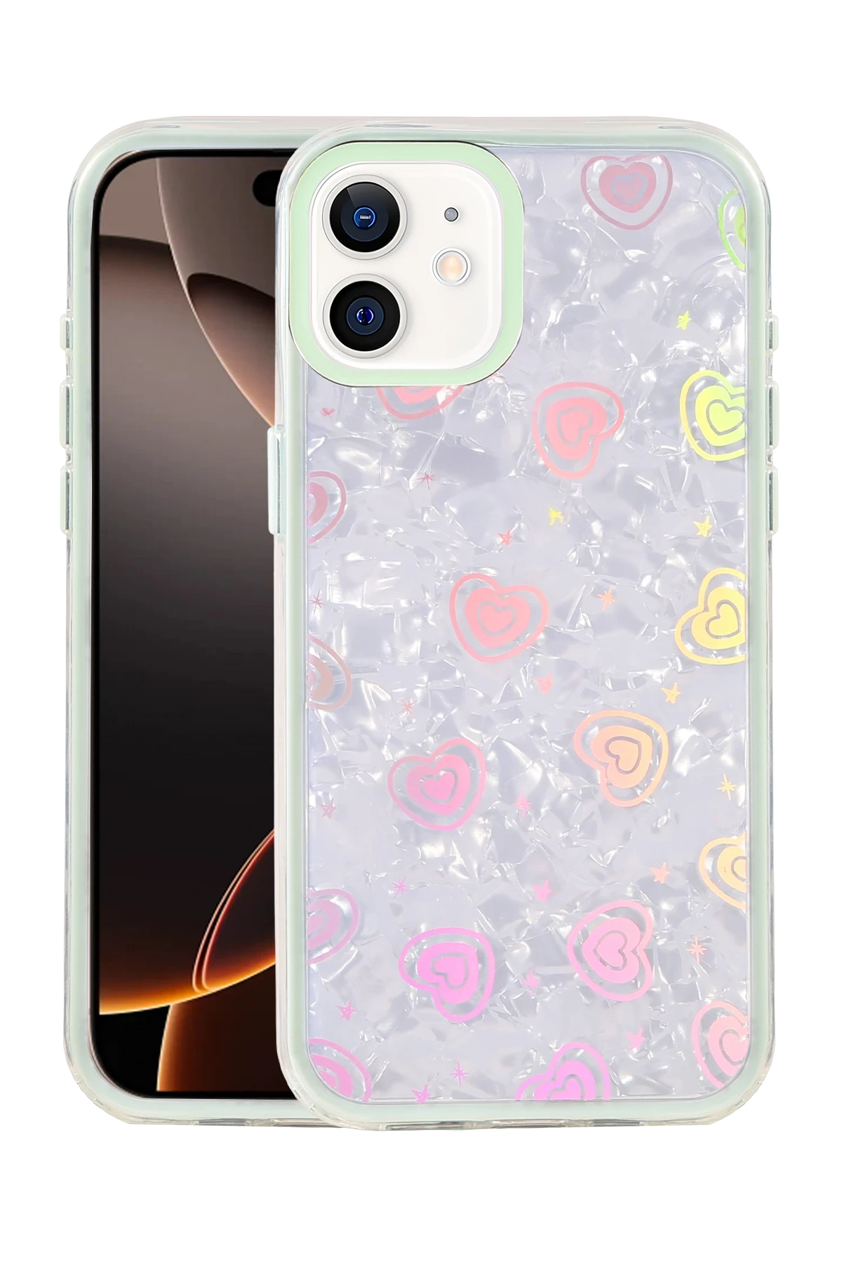 Newface Apple iPhone 11 Lumi Desenli Kapak - Yeşil