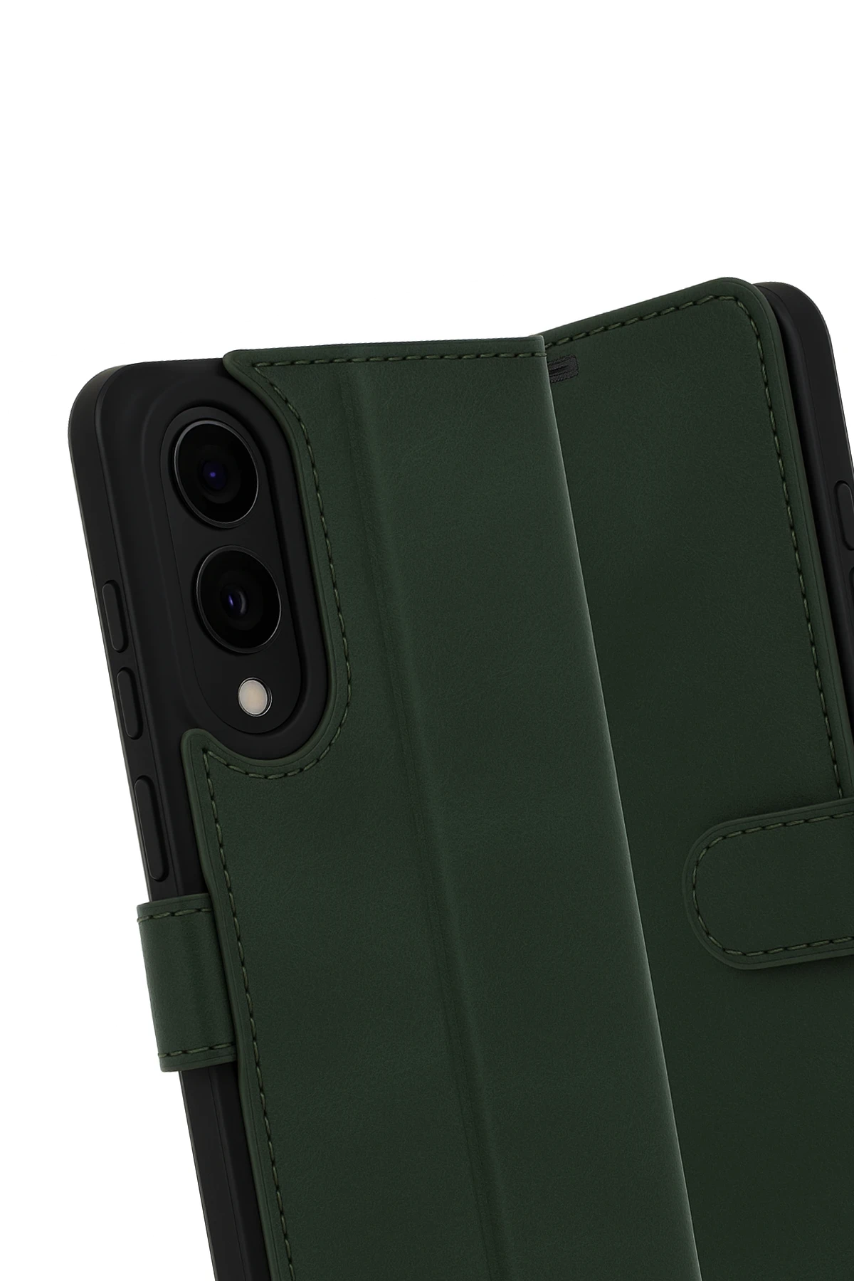 Newface Samsung Galaxy S25 Edge Trend S Plus Kapaklı Kılıf - Koyu Yeşil