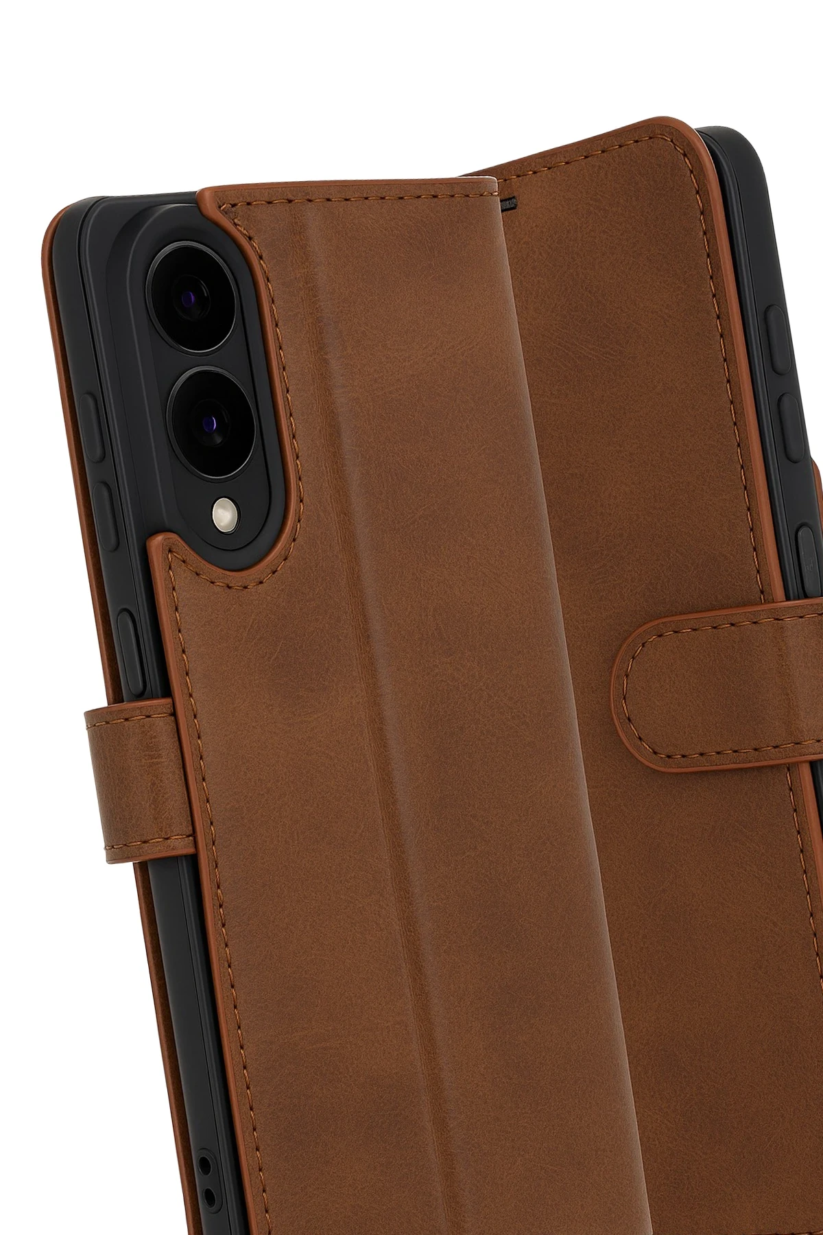 Newface Samsung Galaxy S25 Edge Trend S Plus Kapaklı Kılıf - Taba