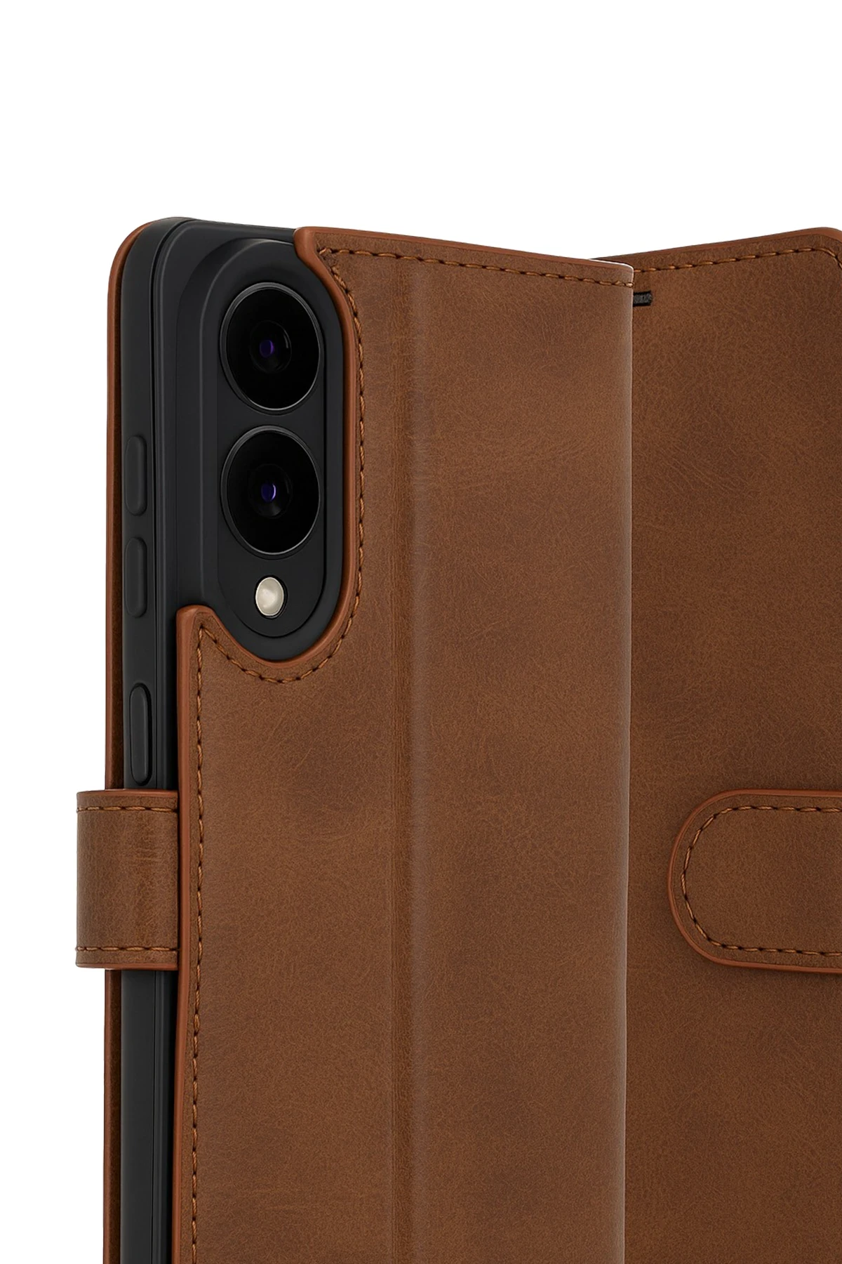 Newface Samsung Galaxy S25 Edge Trend S Plus Kapaklı Kılıf - Taba