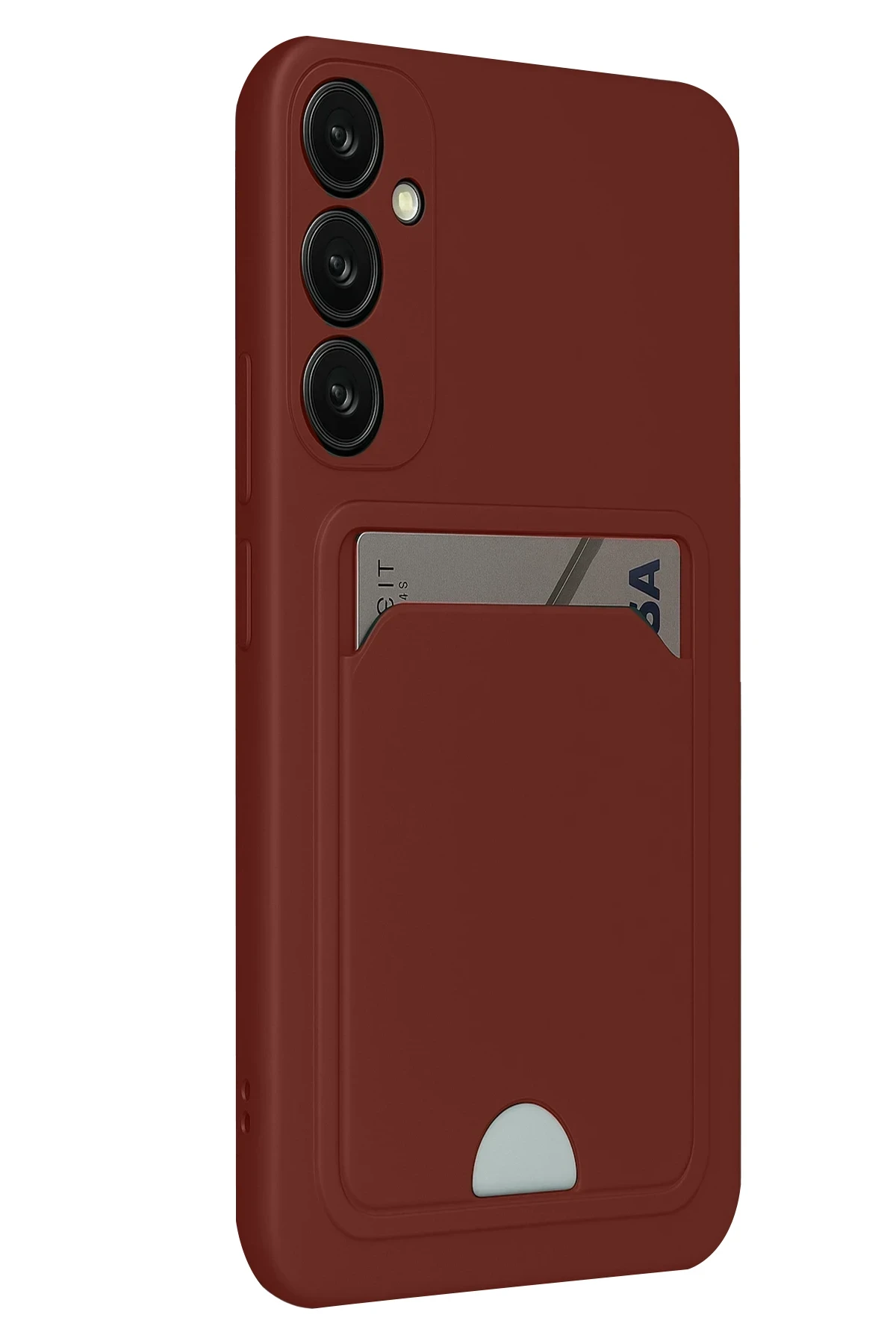 Newface Samsung Galaxy S24 FE Kılıf Kelvin Kartvizitli Silikon - Bordo