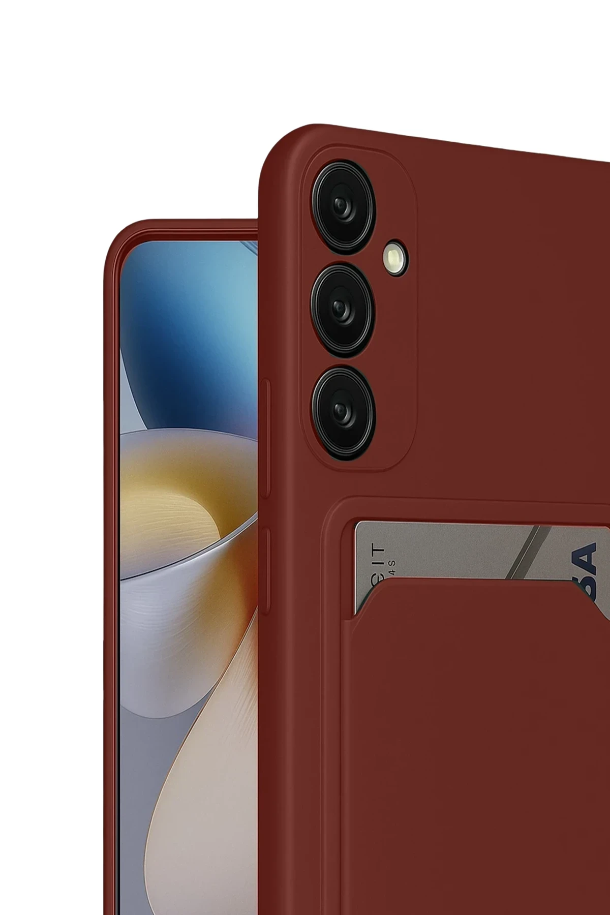 Newface Samsung Galaxy S24 FE Kılıf Kelvin Kartvizitli Silikon - Bordo
