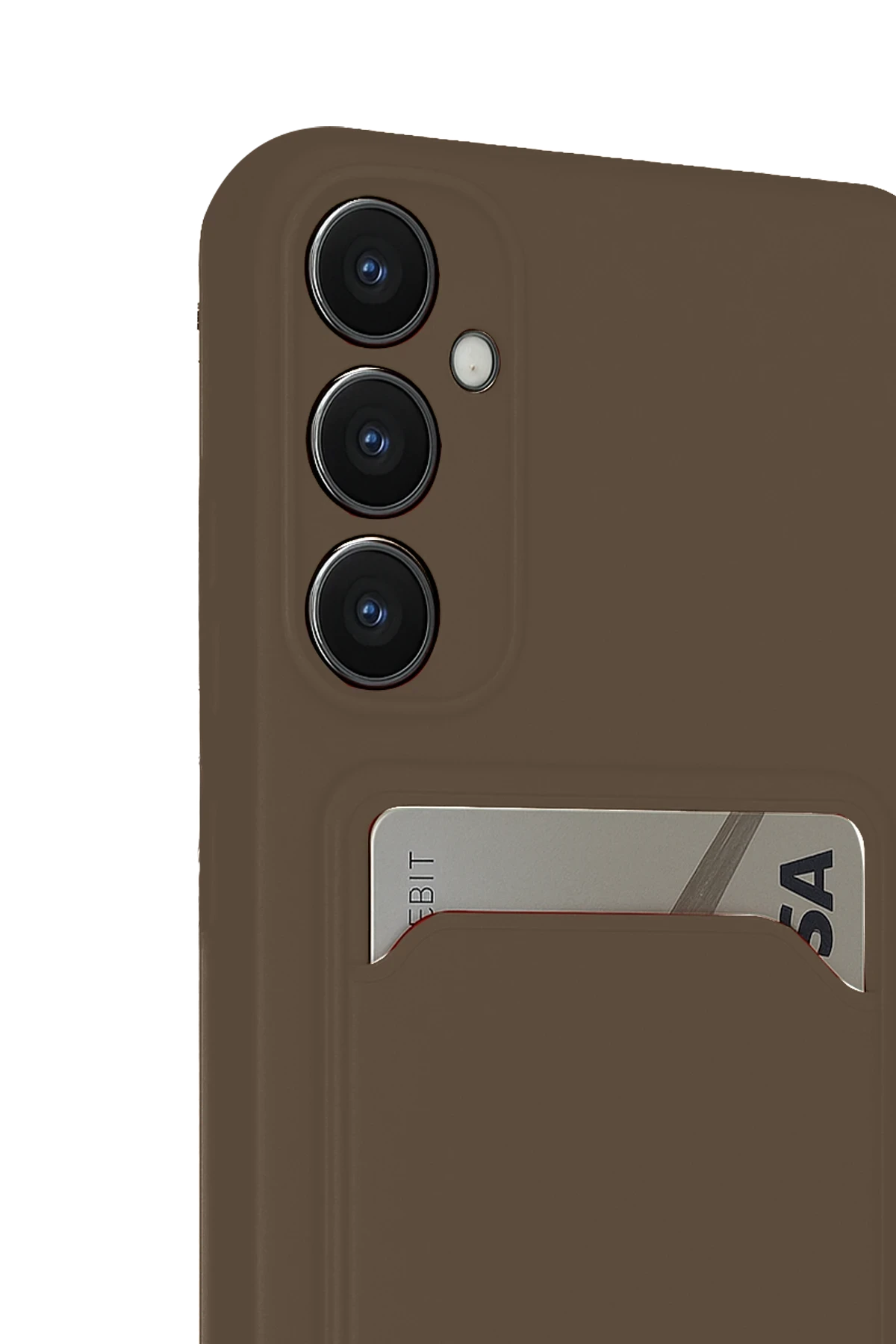 Newface Samsung Galaxy S24 FE Kılıf Kelvin Kartvizitli Silikon - Kahverengi