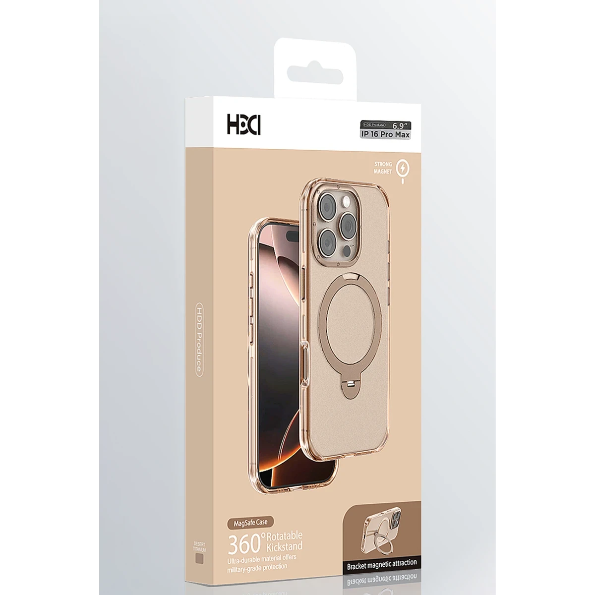 HDD Apple iPhone 16 HBC-338 Andes Magsafe Standlı Kapak - Gri