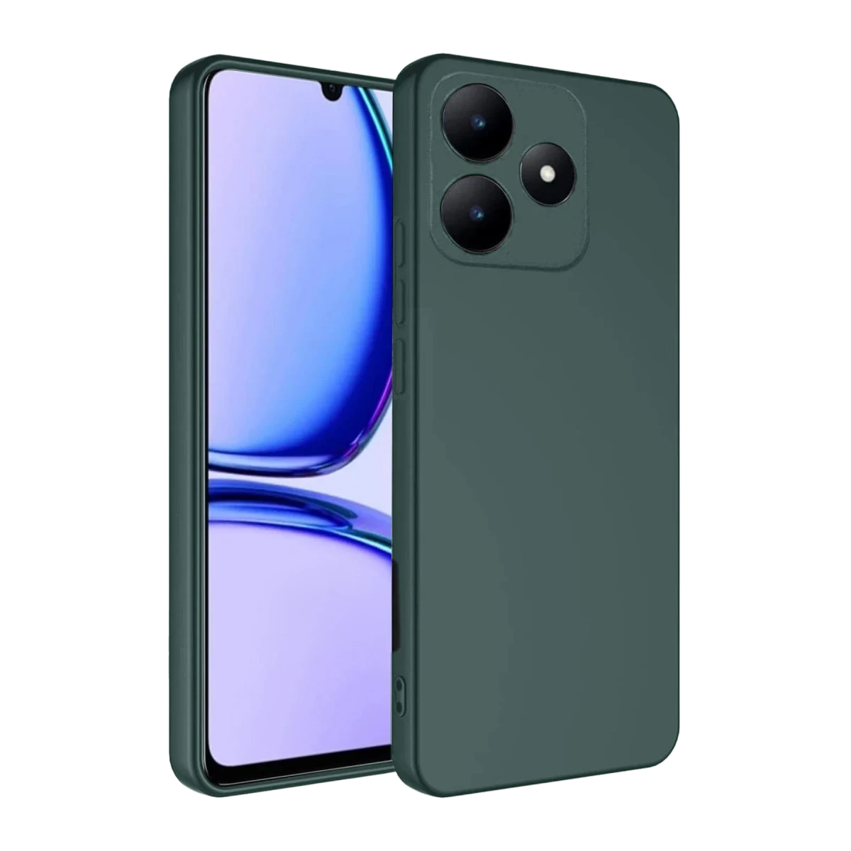 Newface Realme C61 Kılıf First Silikon - Koyu Yeşil