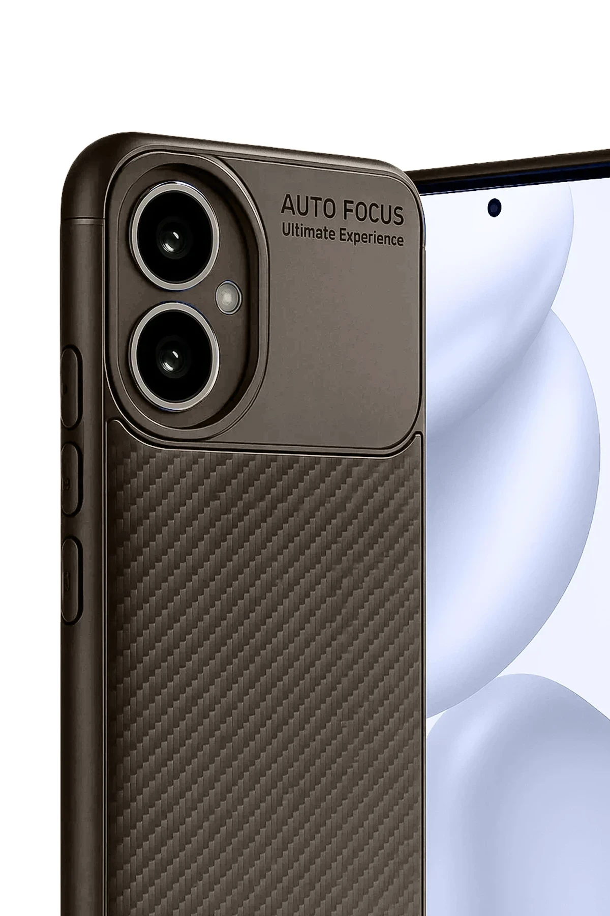 Newface Honor 400 Kılıf Auto Focus Karbon Kapak - Kahverengi