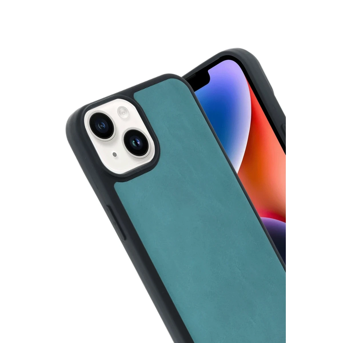 Newface Apple iPhone 15 Kılıf Aras Deri Kapak - Açık Yeşil