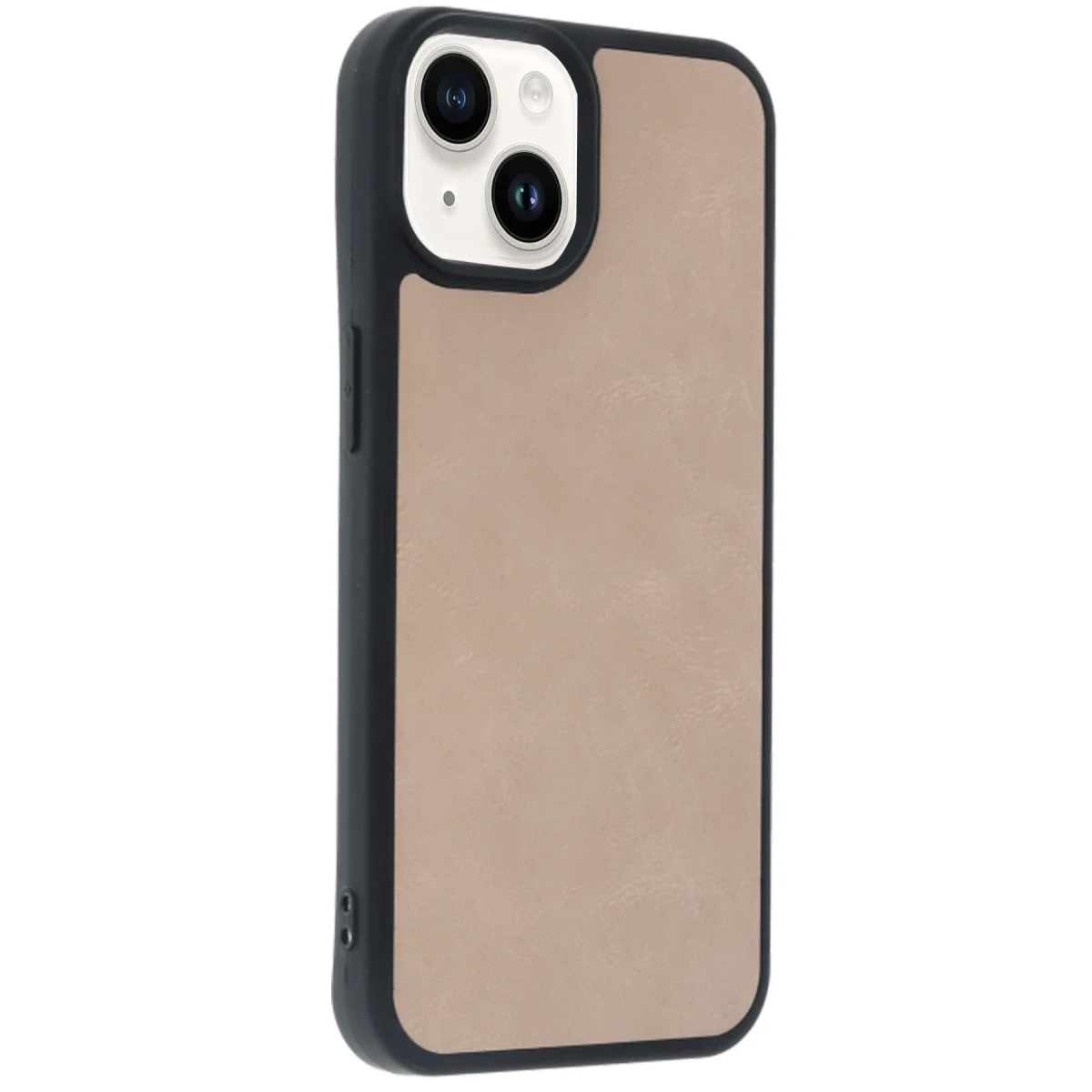 Newface Apple iPhone 15 Kılıf Aras Deri Kapak - Pudra