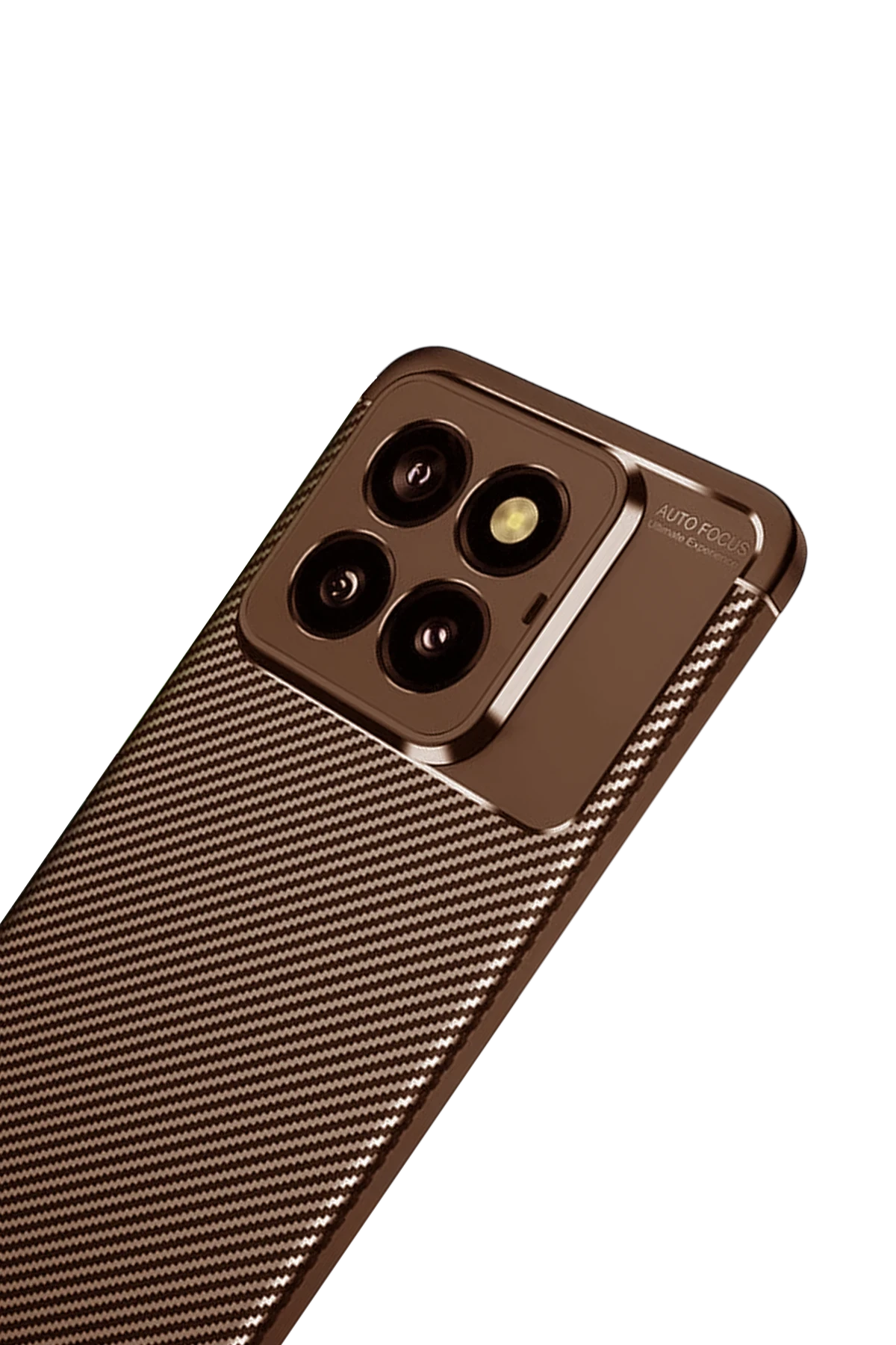 Newface Xiaomi Mi 14T Pro Kılıf Auto Focus Karbon Kapak - Kahverengi