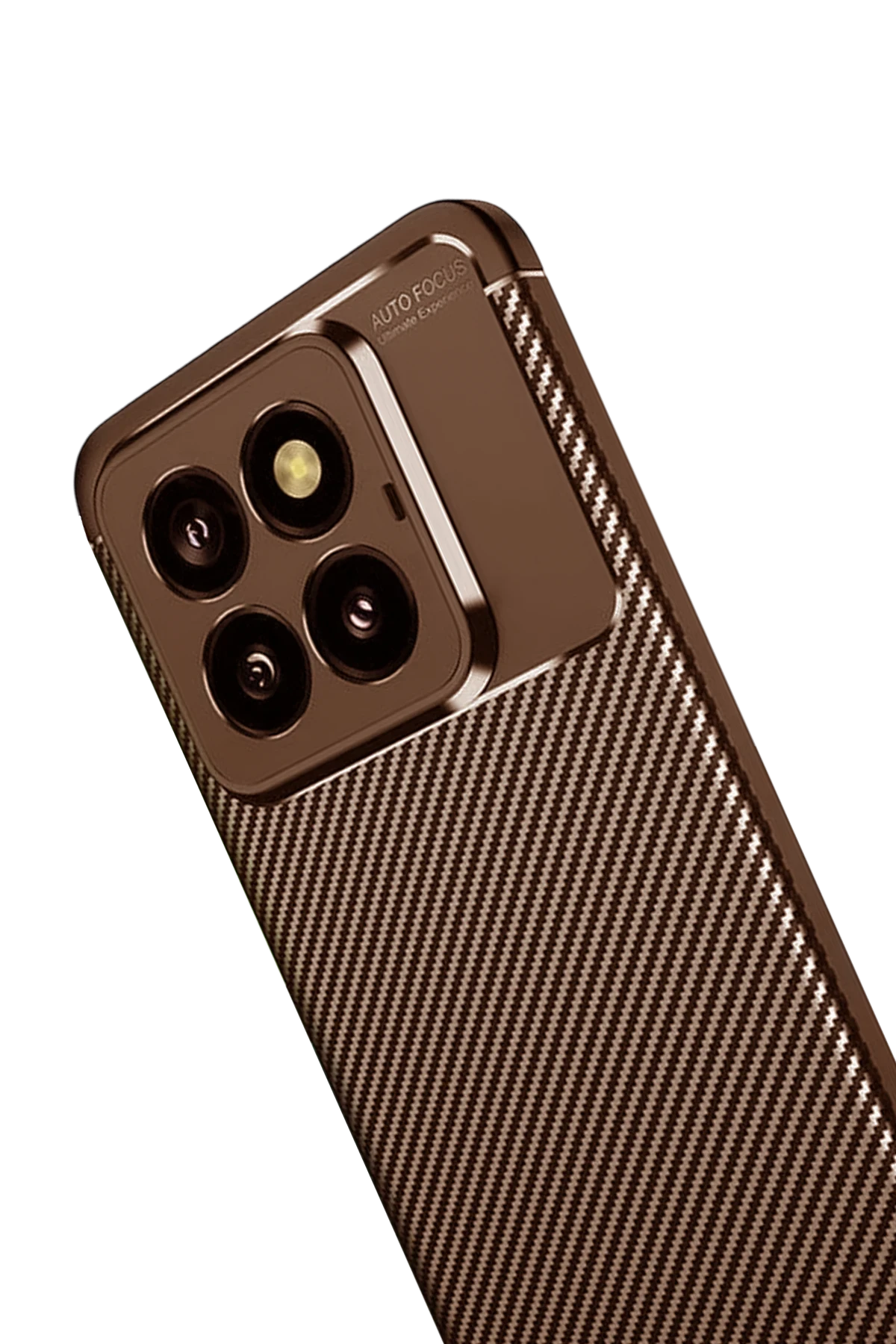Newface Xiaomi Mi 14T Pro Kılıf Auto Focus Karbon Kapak - Kahverengi