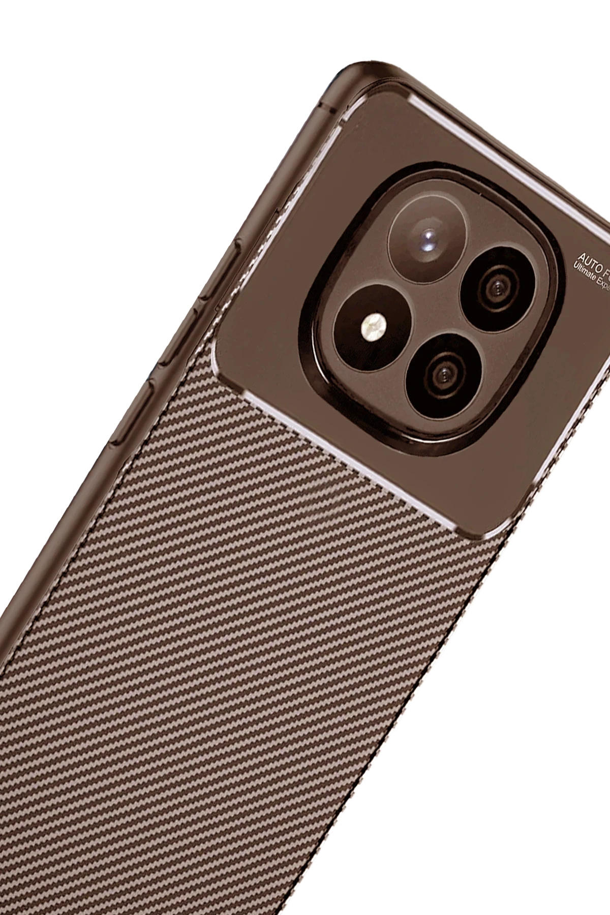 Newface Xiaomi Redmi Note 14 Pro Plus Kılıf Auto Focus Karbon Kapak - Kahverengi