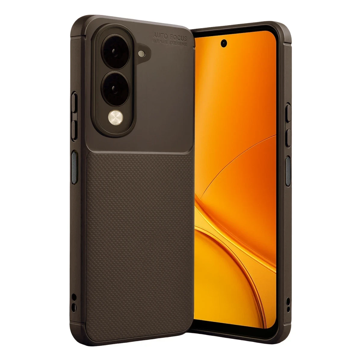 Newface Vivo Y29S Auto Focus Karbon Kapak - Kahverengi